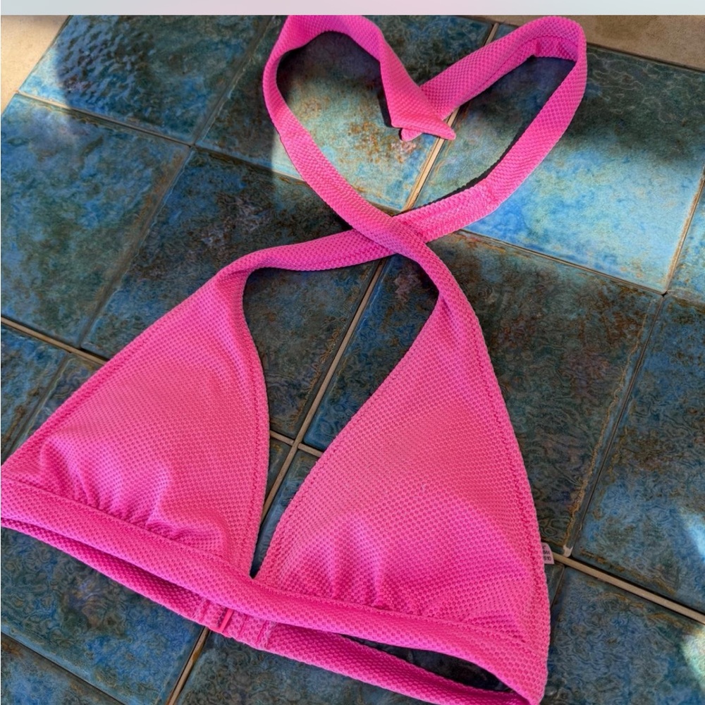 Pink Halter Bikini Top